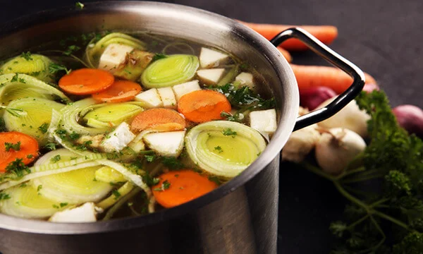 vegetables cooking in pot