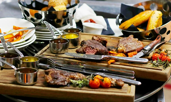 uneaten food left on restaurant table