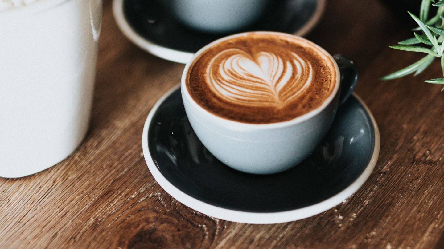 coffee serving at cafe with latte art