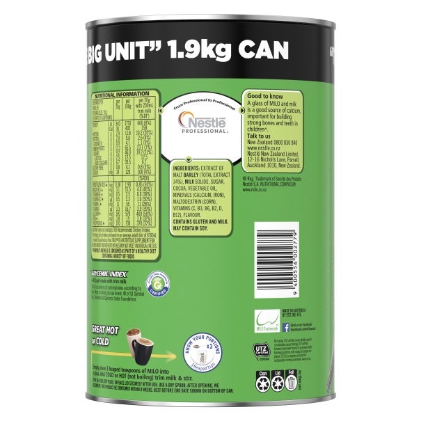 NESTLÉ MILO Can 1.9kg