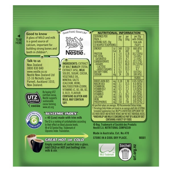 NESTLÉ MILO Single Serve Sachet 20g