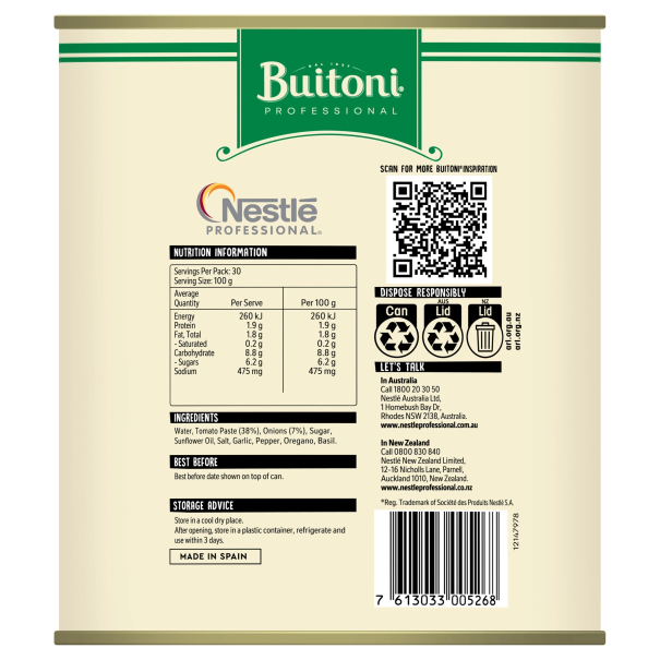 BUITONI Sugo Per Pasta Left Side Without Pitch