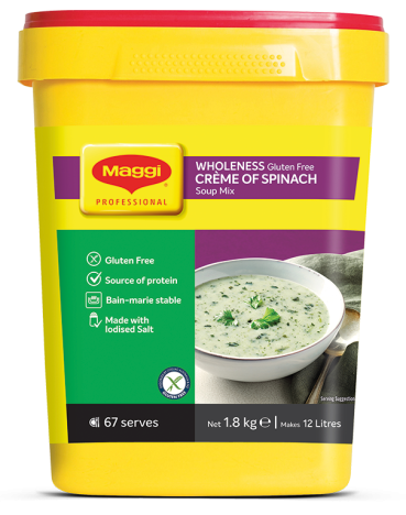 MAGGI WHOLENESS Gluten Free Crème of Spinach Flavoured Soup Mix. 1.8KG