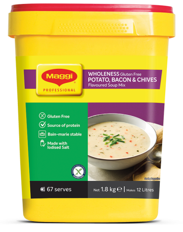 MAGGI WHOLENESS Gluten Free Potato, Bacon & Chives Flavoured Soup Mix. 1.8KG