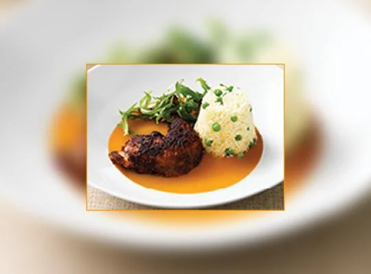 Paprika Chicken Legs with Risi-Bisi