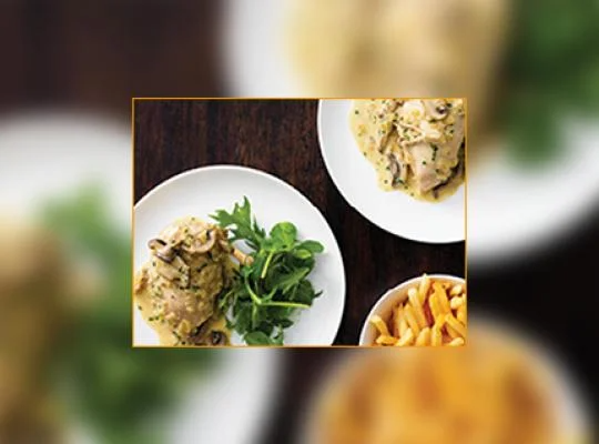 Poached Chicken Supreme with Mixed Mushrooms