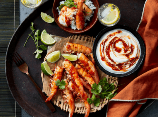grilled chilli garlic prawns