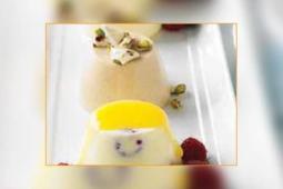 Rosewater Panna Cotta with Wild Berry & Macadamia Nougat