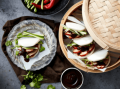 peking duck baos buns with hoisi