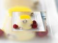 Vanilla Panna Cotta with Raspberries Lemon Curd