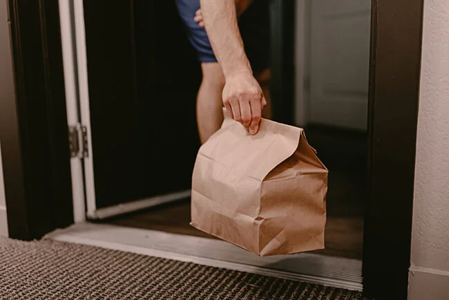Picking up food deliveries